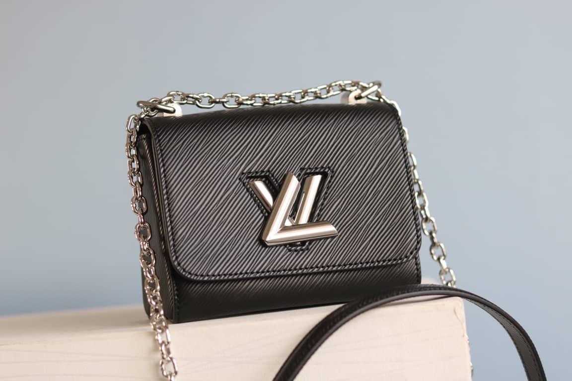 Louis Vuitton Replica Twist MM Epi Leather Bag Black - DEEPREPS