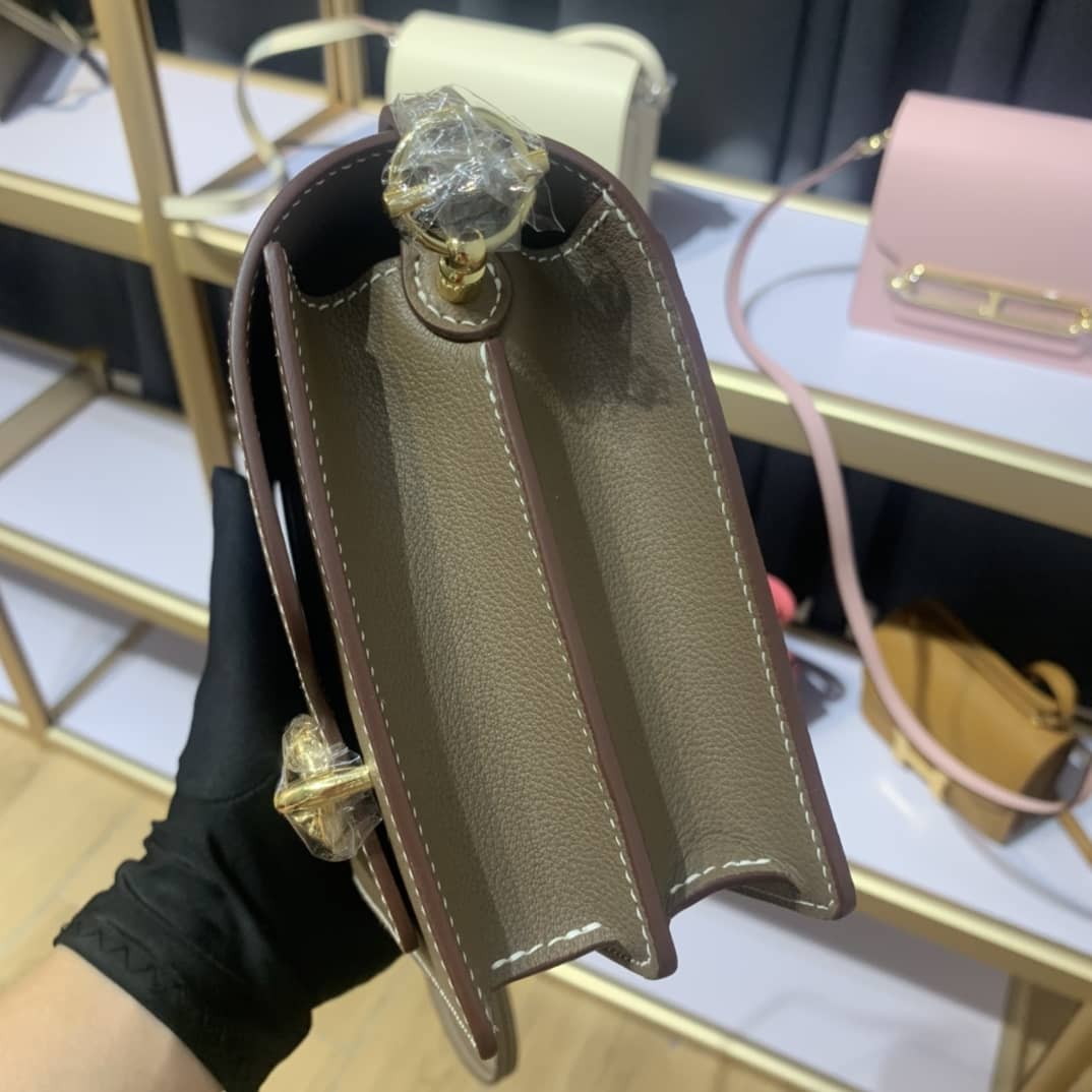 Hermes Roulis Mini Sac Evercolor Calfskin Leather Crossbody Bag - DEEPREPS