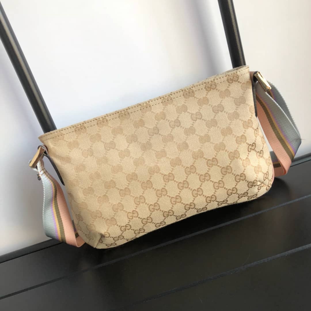 Gucci GG Canvas Shoulder Bag Replica Beige 189749 - DEEPREPS