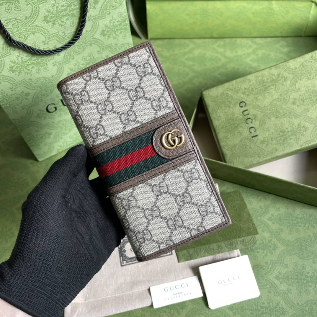 Gucci Ophidia GG Supreme Long Wallet Replica 672987 - DEEPREPS