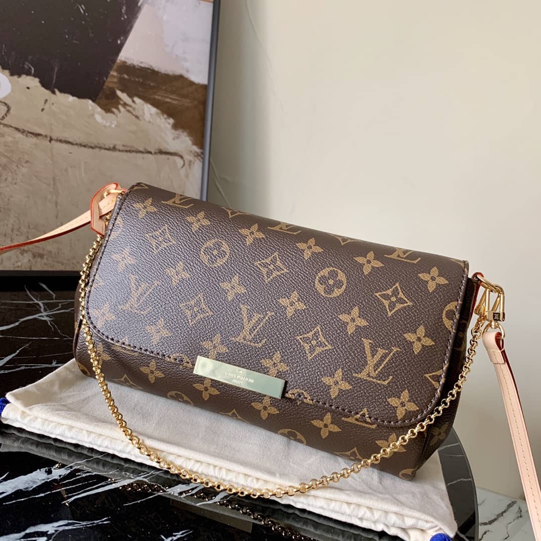 Louis Vuitton Favorite Monogram Canvas MM Replica Bag Brown M40718 - DEEPREPS