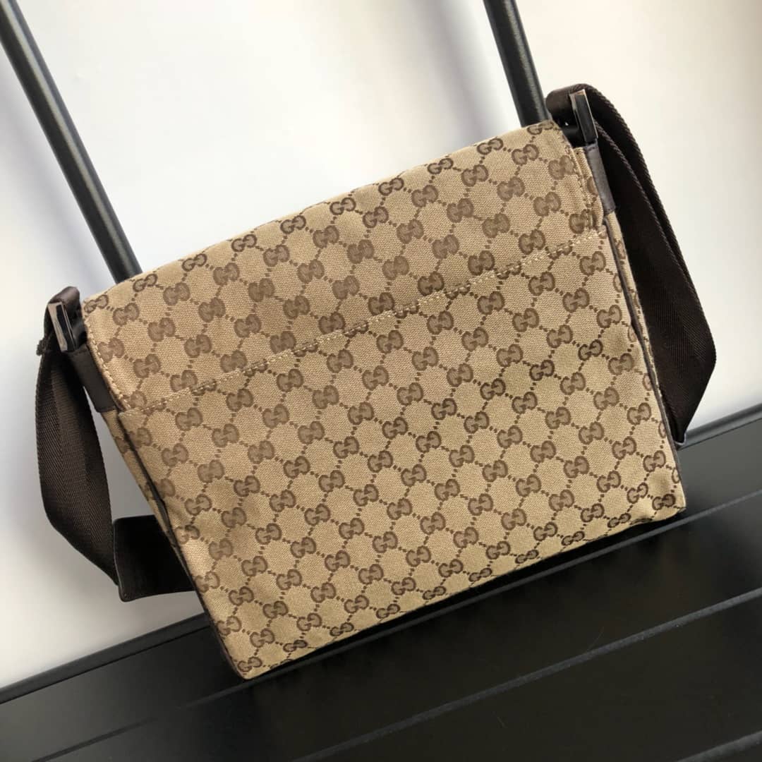 Gucci GG Canvas Messenger Bag Replica Brown 146236 - DEEPREPS