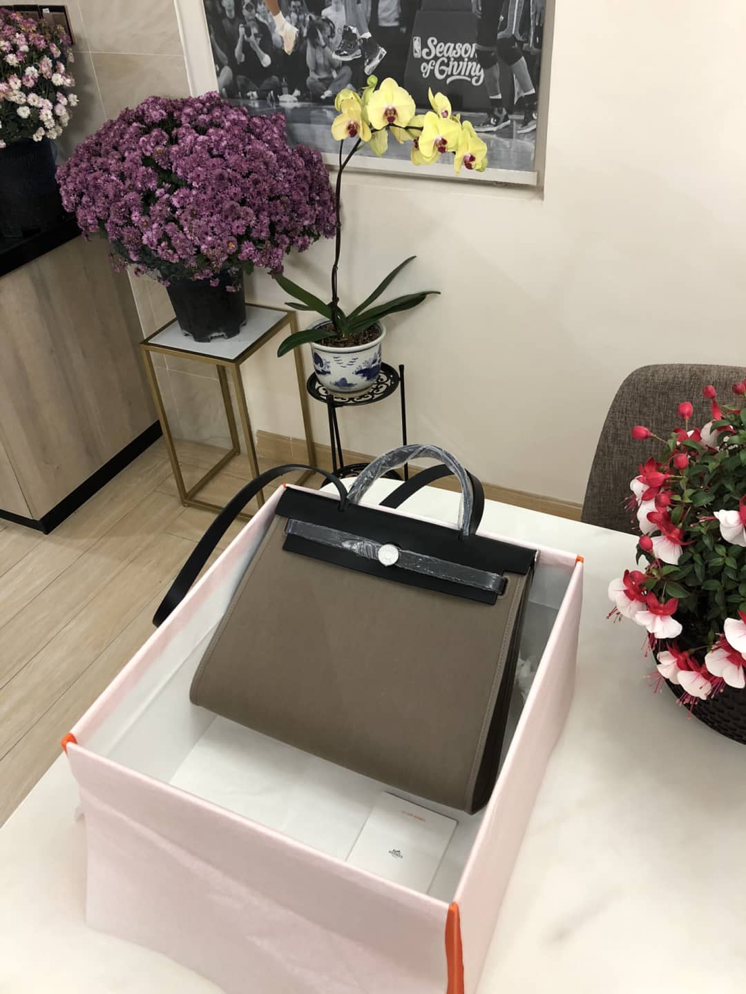 Hermes Bag Replica 31 Canvas Leather HerBag - DEEPREPS