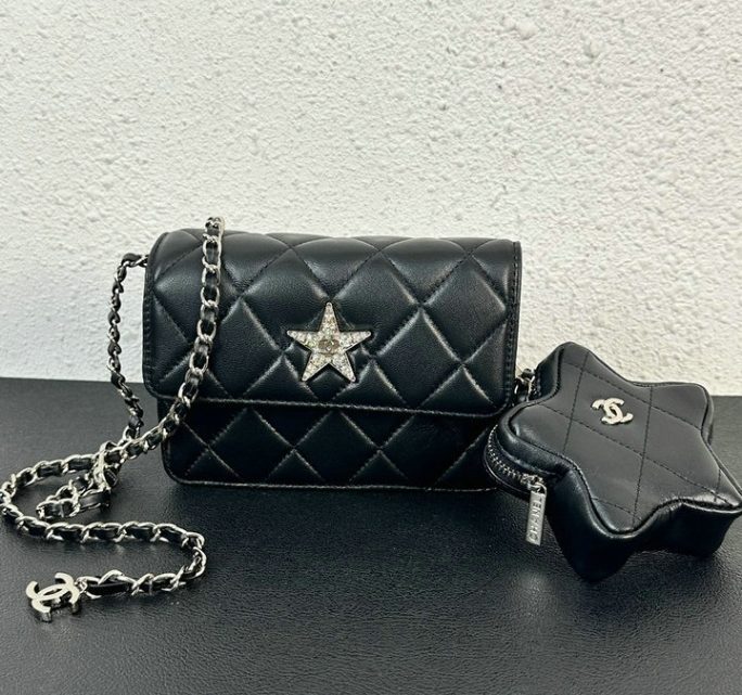 Chanel Grey Star Coin Purse Flap Bag JH647 – Flawless Stitching Details - DEEPREPS