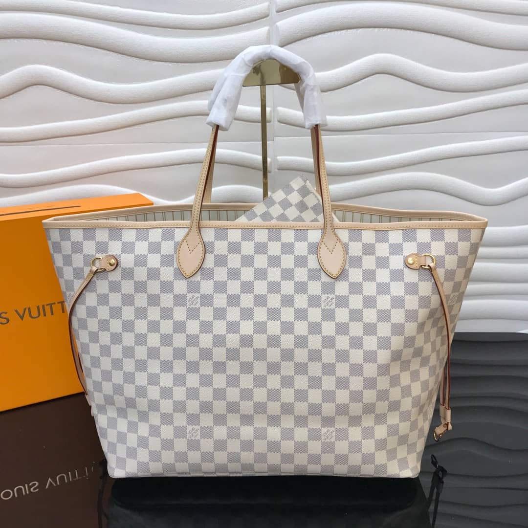 Louis Vuitton Neverfull GM Damier Azur Tote Replica White N40990 - DEEPREPS