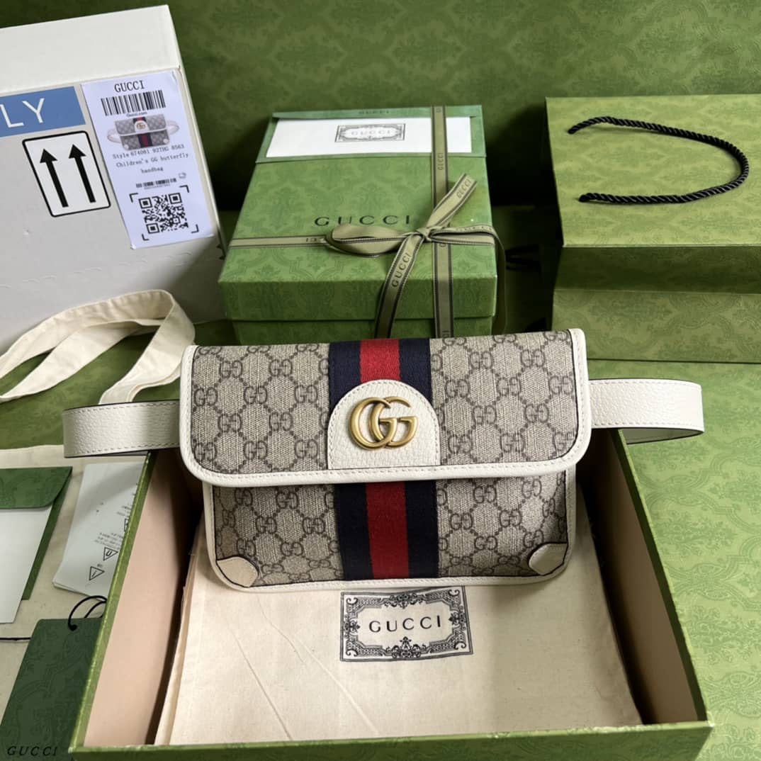 Gucci Ophidia White 674081 Replica Belt Bag - DEEPREPS