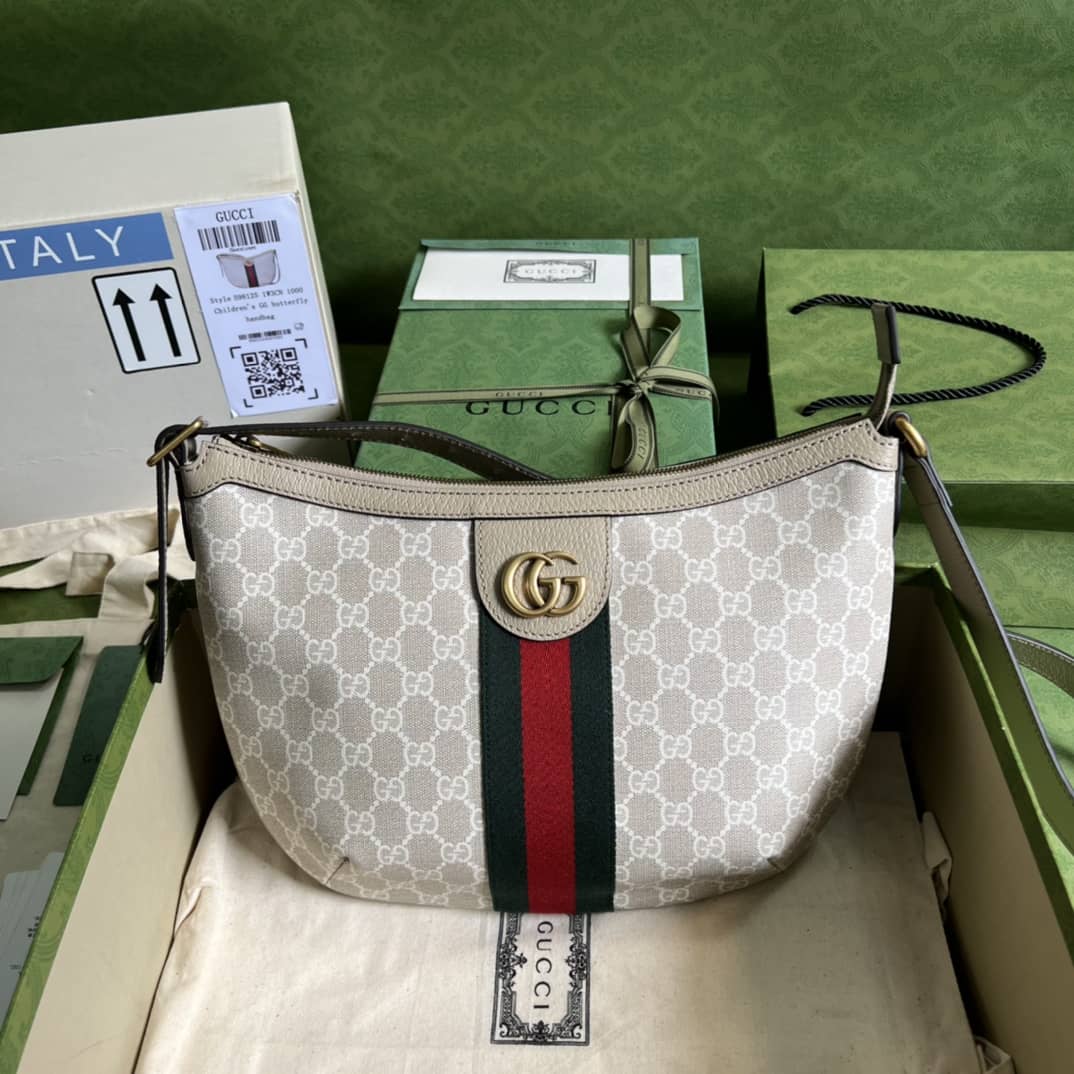 Gucci Ophidia Small GG Supreme Canvas White 598125 Replica Shoulder Bag - DEEPREPS