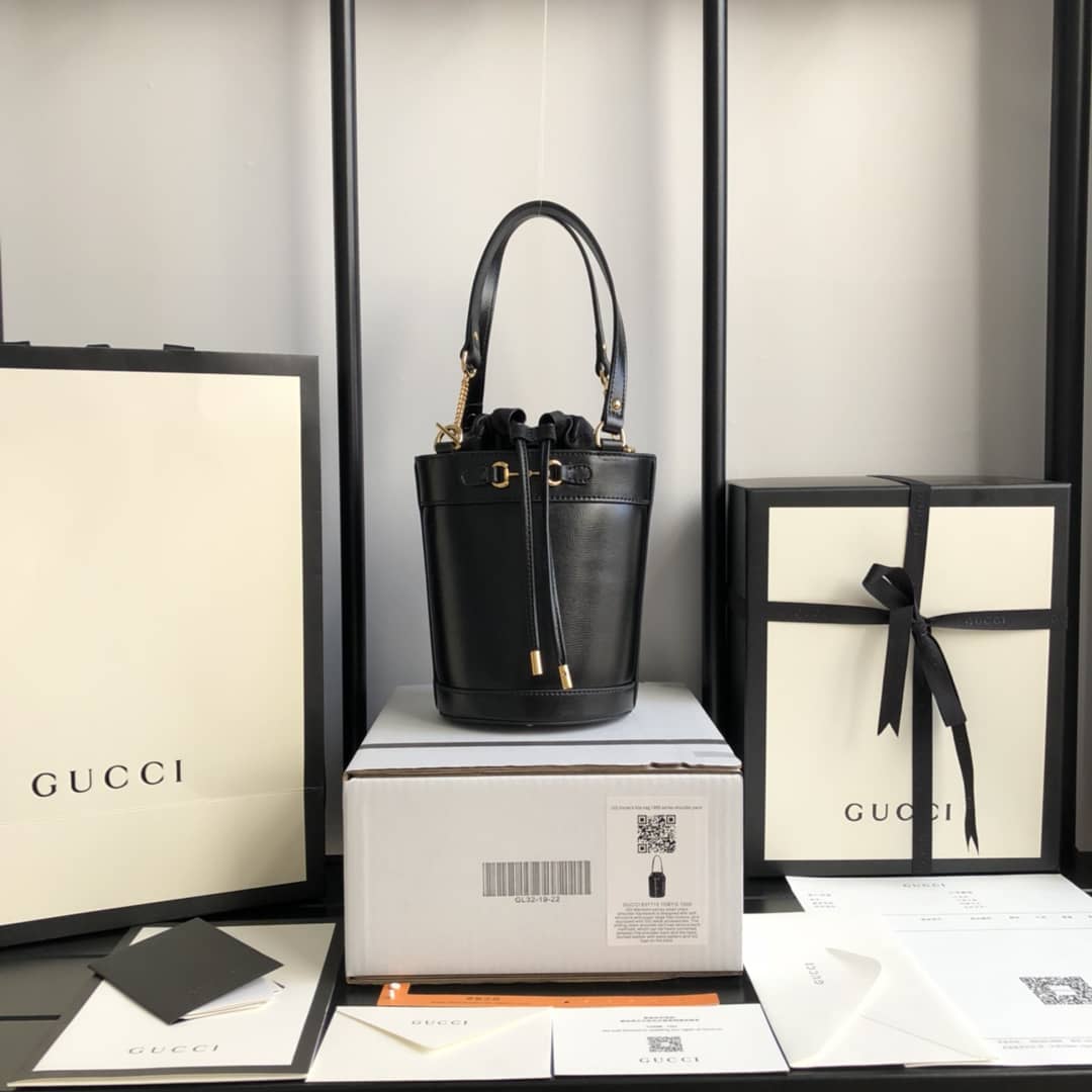 Gucci Horsebit 1955 Small Bucket Bag Replica Black 637115 - DEEPREPS