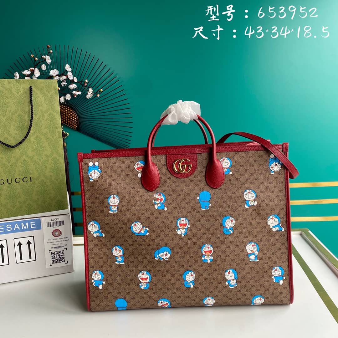 Gucci GG Supreme Doraemon 2Way Mini Tote Replica 653952 - DEEPREPS