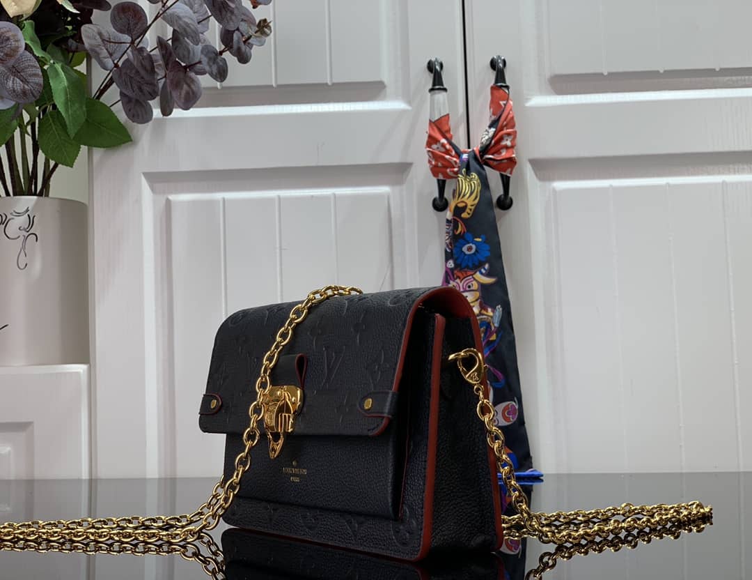 Louis Vuitton Monogram Empreinte Vavin Chain Long Wallet Replica Black M67839 - DEEPREPS