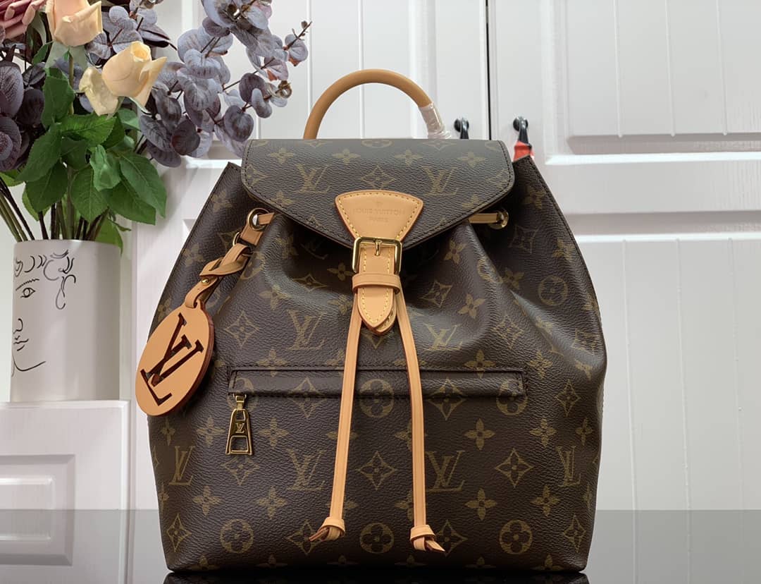 Louis Vuitton Ann Platt Montsouris PM Noir Leather Replica Backpack Brown M45205 - DEEPREPS