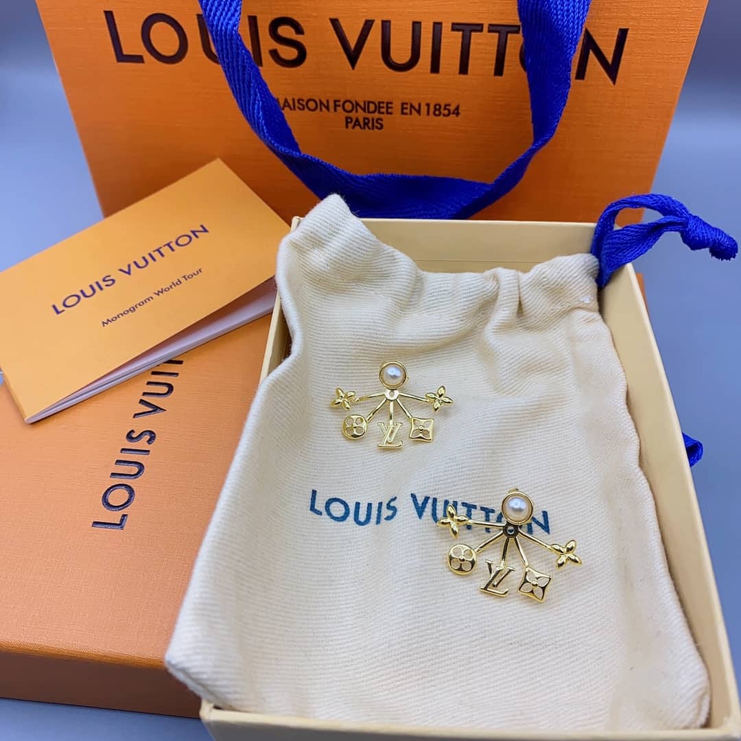 LV Hoop Earrings Dupe Logo - DEEPREPS