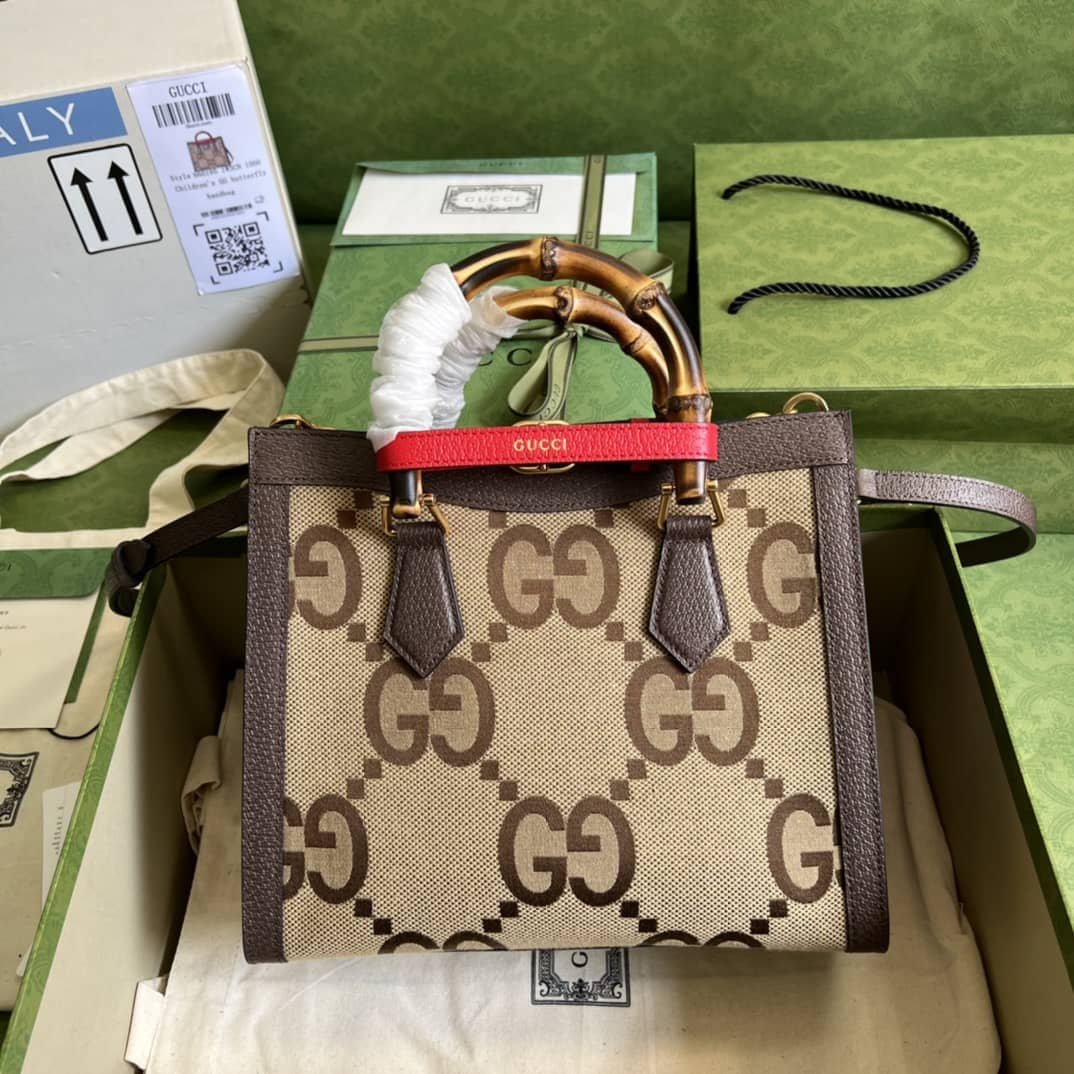 Gucci Diana Jumbo GG Small Dark Coffee 660195 Replica Tote Bag - DEEPREPS