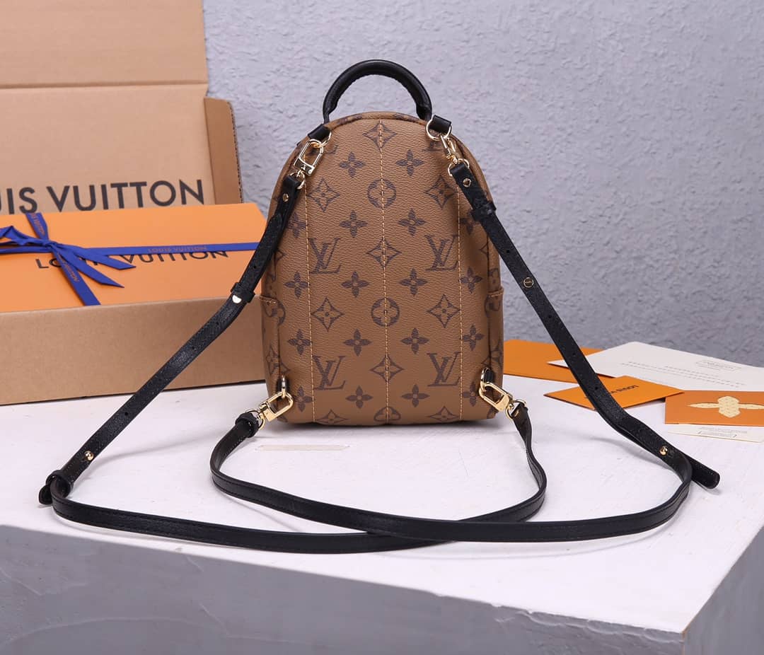Louis Vuitton Palm Spring Mini Replica Backpack Monogram Reverse Canvas Brown M44872 - DEEPREPS