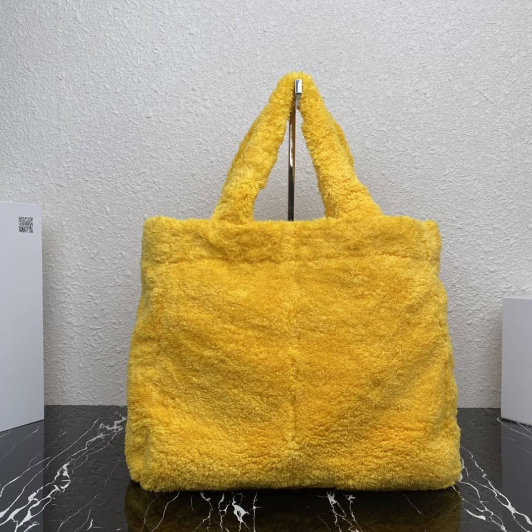 Replica Pradas Shearling Tote Shoulder Bag(ColaReps) - DEEPREPS