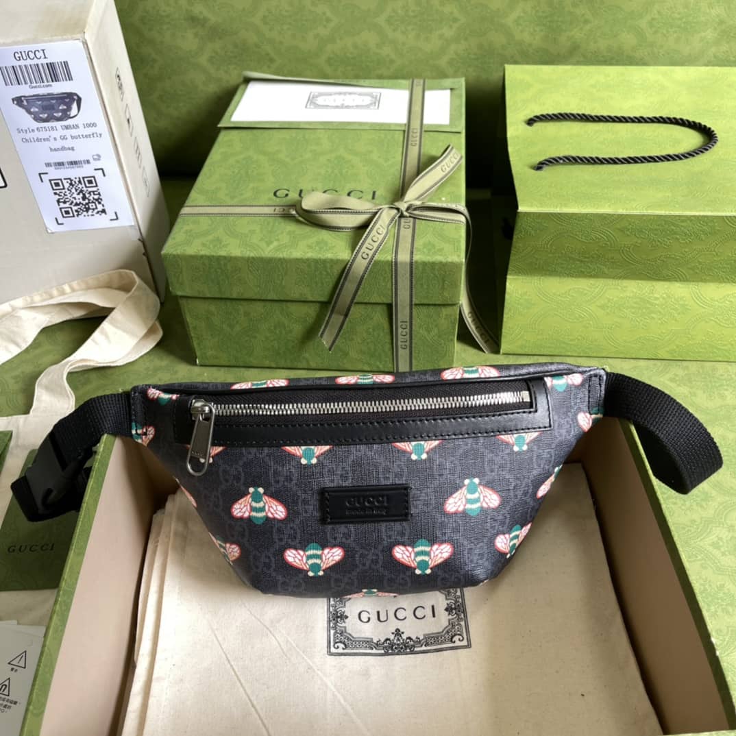 Gucci Bestiary GG Supreme Canvas Belt Bag With Bees Replica 675181 - DEEPREPS