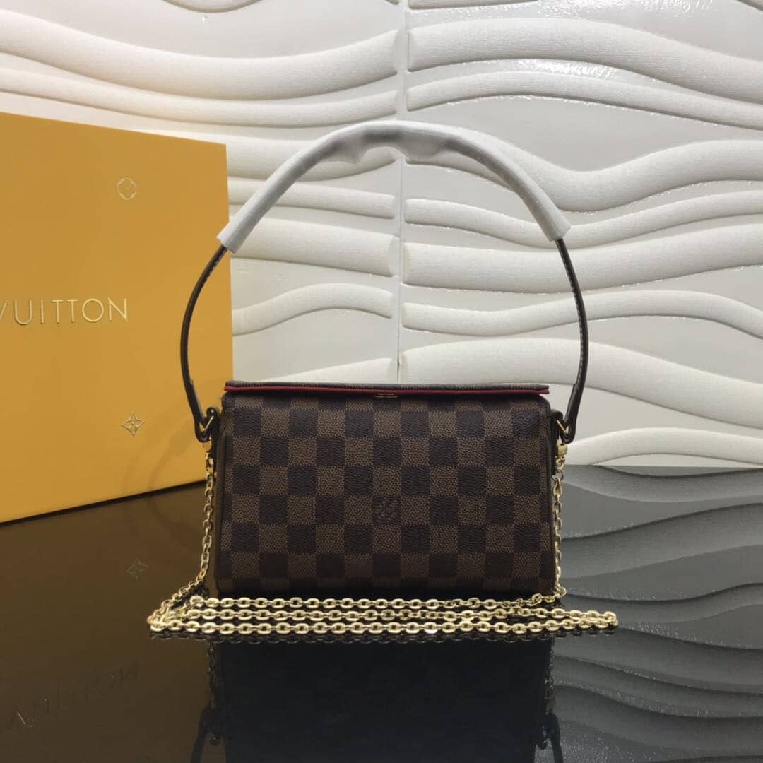 Louis Vuitton Damier Ebene Recital Shoulder Leather Bag Replica - DEEPREPS