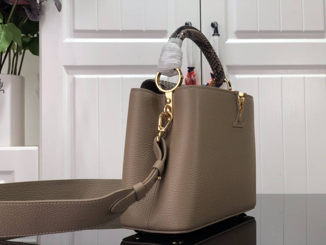 Louis Vuitton Capucines Embroidery Replica Bag Gray M48865 - DEEPREPS