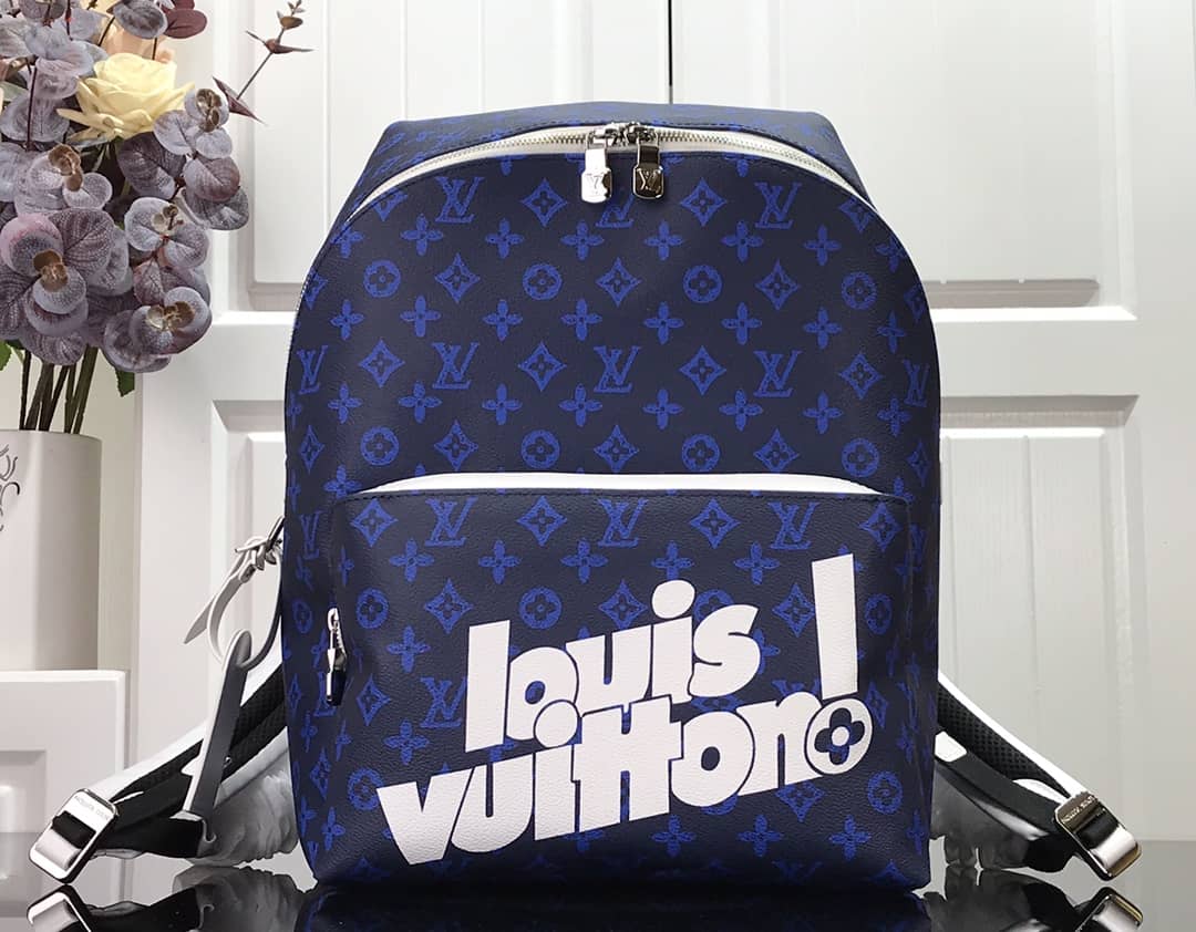 Louis Vuitton Monogram Reverse Canvas Carry It Replica Backpack Blue M46118 - DEEPREPS