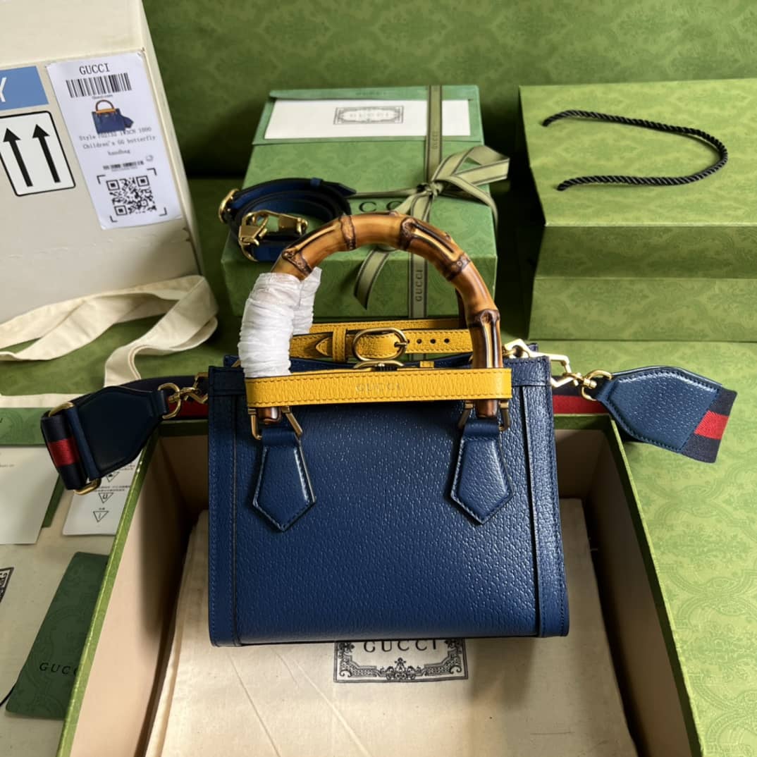 Gucci Diana Mini Tote Blue 702732 Replica Bag - DEEPREPS