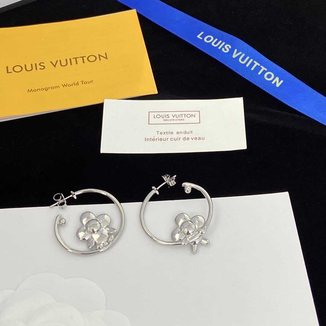 LV Hoop Earrings Dupe Logo - DEEPREPS