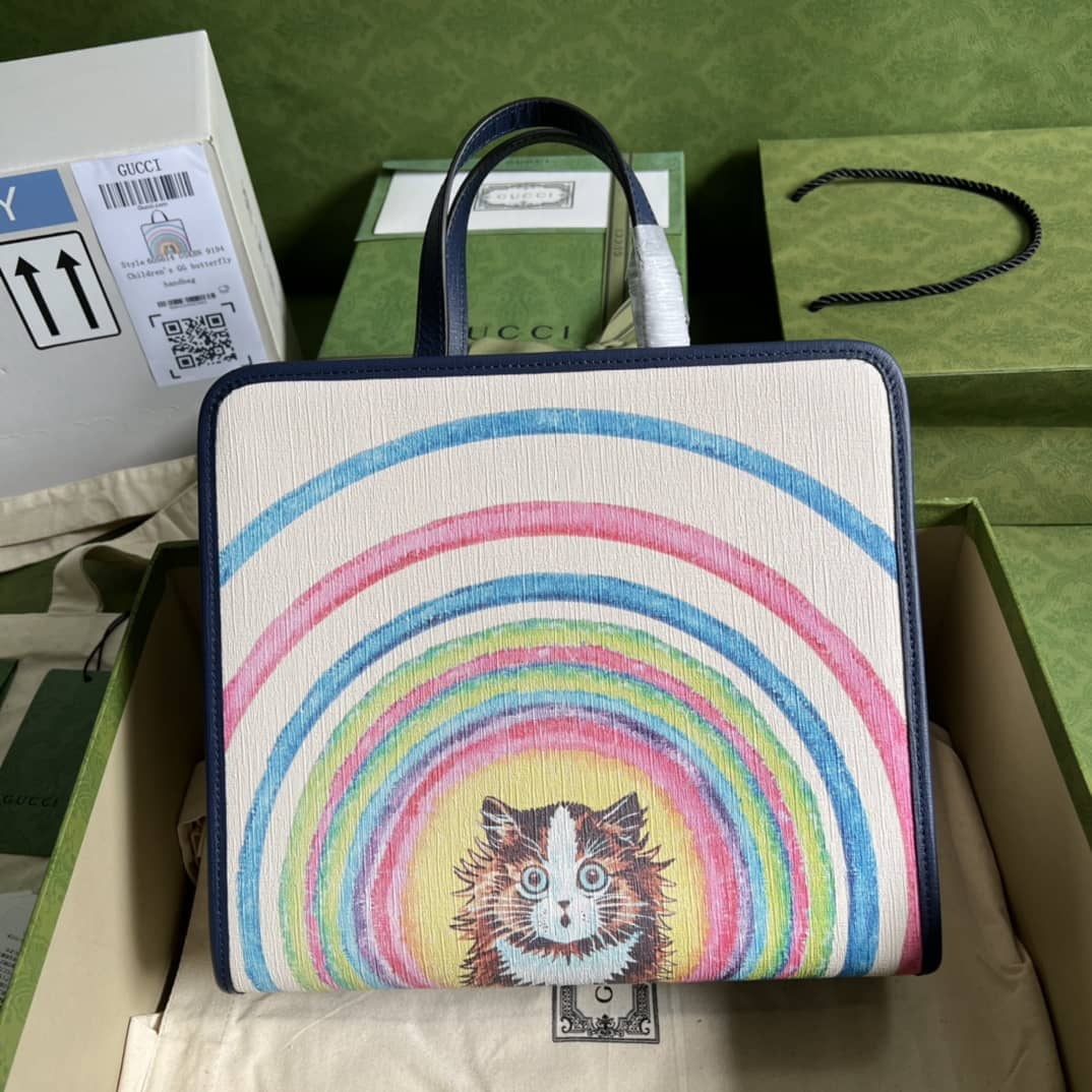 Gucci Children Cat Rainbow Print 605614 Replica Tote Bag - DEEPREPS
