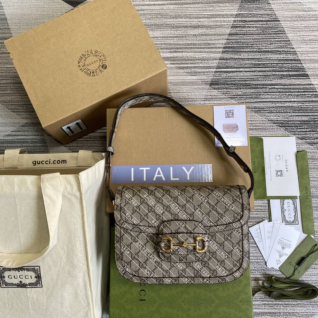 Gucci 1955 Horsebit Supreme Shoulder Bag Replica 602204 - DEEPREPS