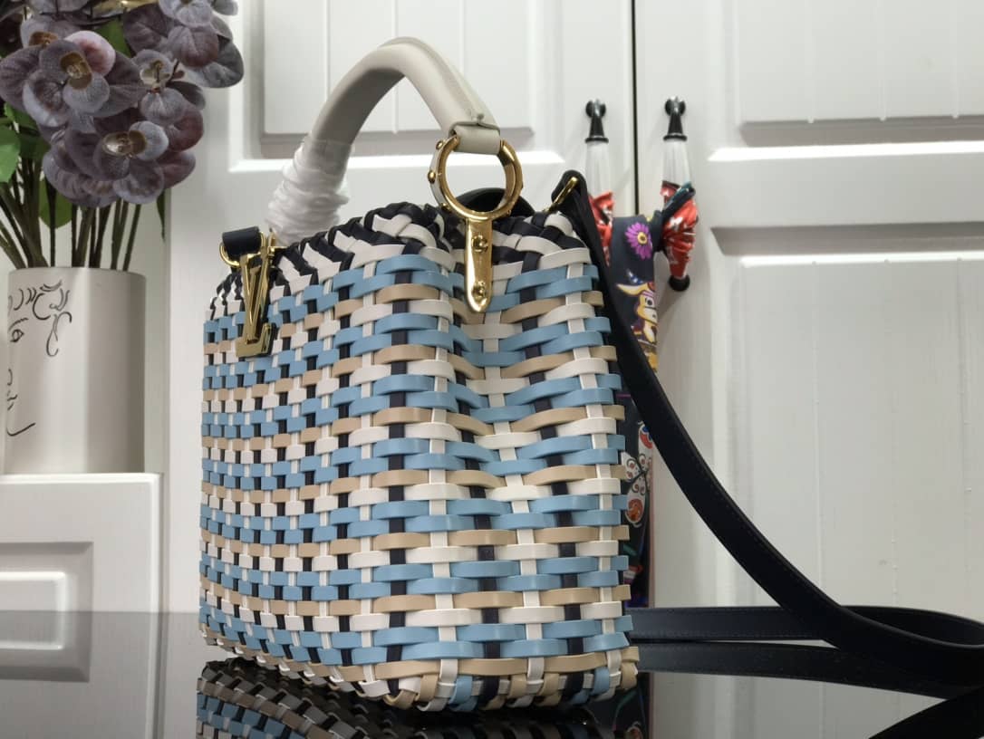 Louis Vuitton Capucines Taurillon Shoulder Bag Replica Blue M94519 - DEEPREPS