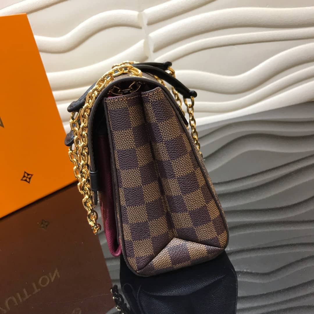 Louis Vuitton Vavin PM Damier Ebene Replica Shoulder Bag Purple N40113 - DEEPREPS