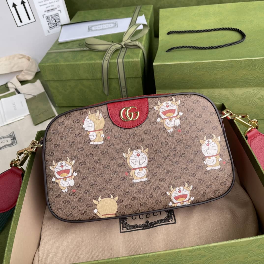 Gucci Exo-Kai Teddy Bear Supreme GG Canvas Shoulder Bag Replica 574886 - DEEPREPS