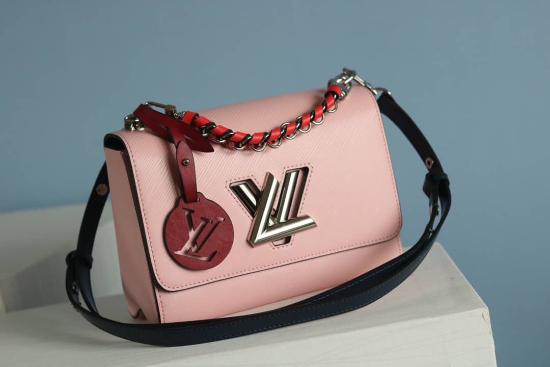 LV Tote Dupe Twist MM Crossbody Bag Replica Pink M50305 - DEEPREPS