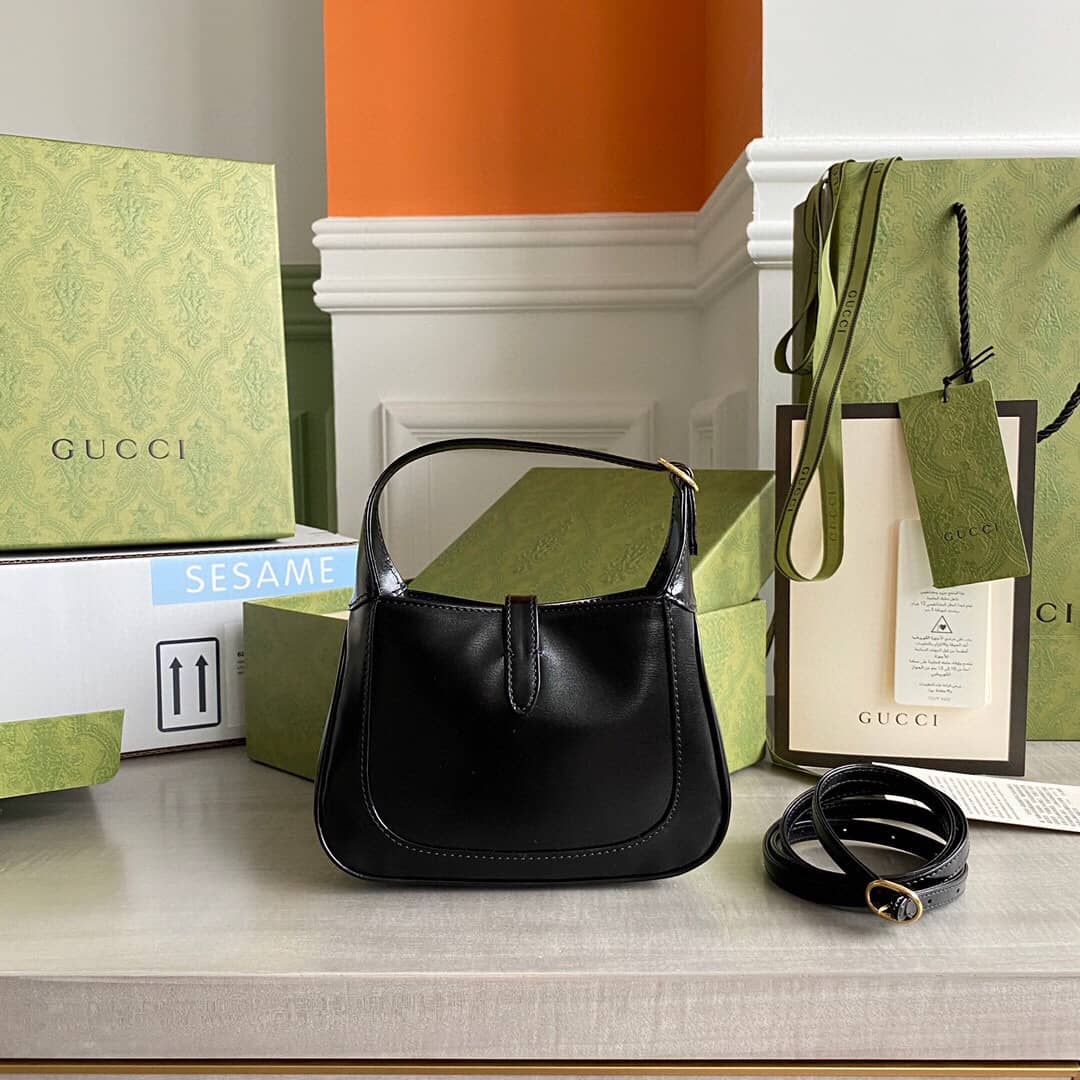 Gucci Jackie 1961 Mini Shoulder Bag Replica Black 637091 - DEEPREPS