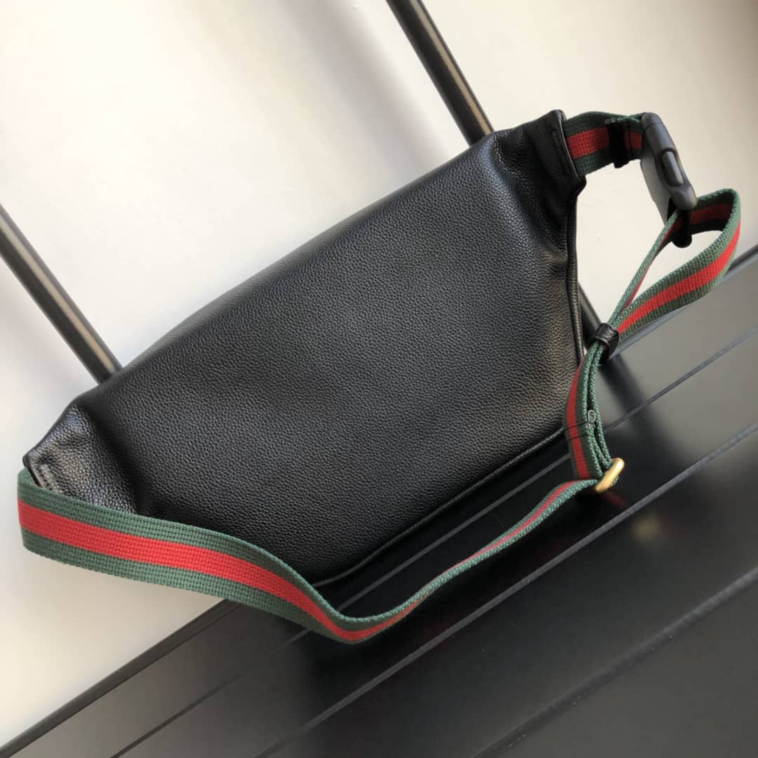 Gucci Print Leather Belt Waist Bum Bag Replica Black 493869 - DEEPREPS