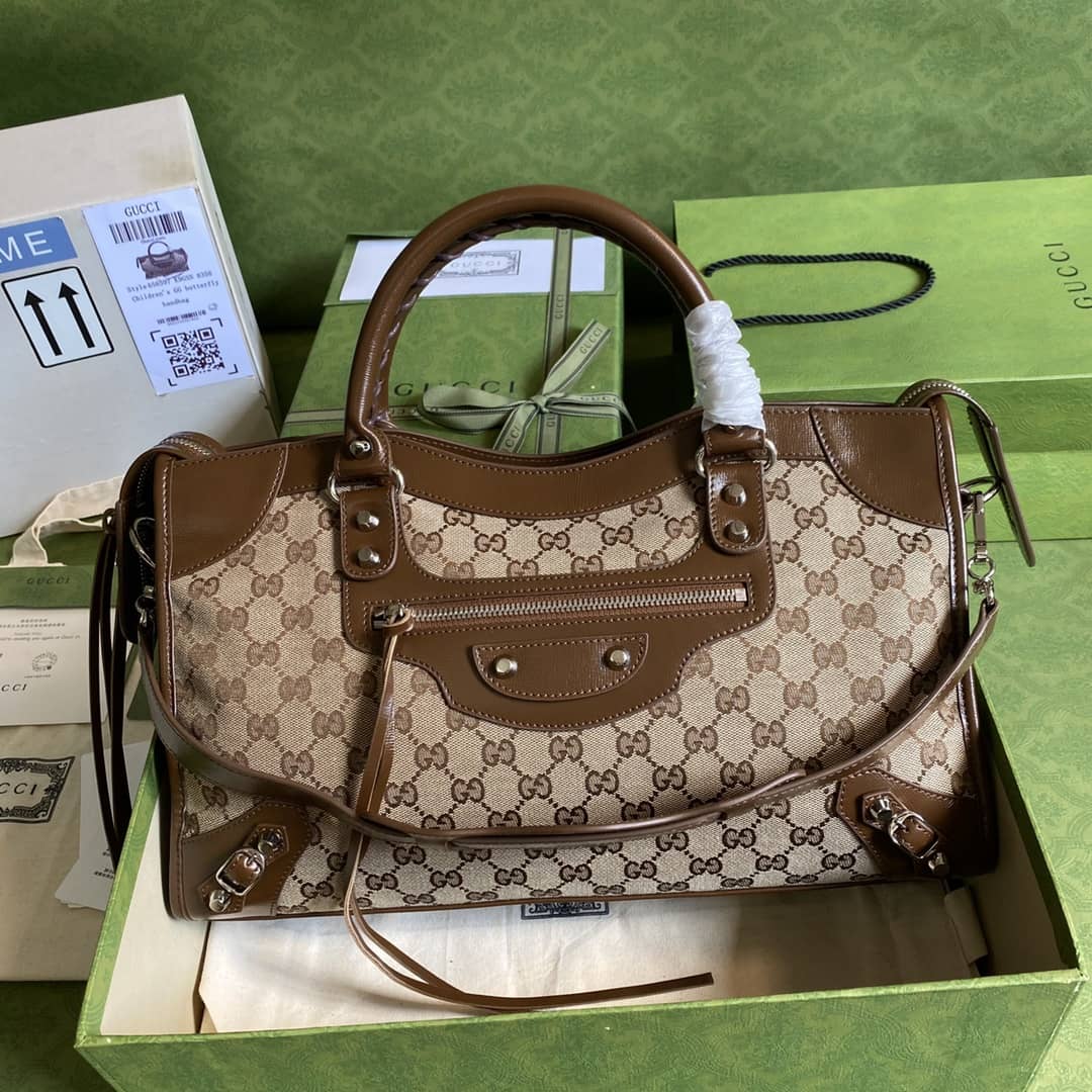 Gucci x Balenciaga GG Canvas City Bag Replica 658597 - DEEPREPS