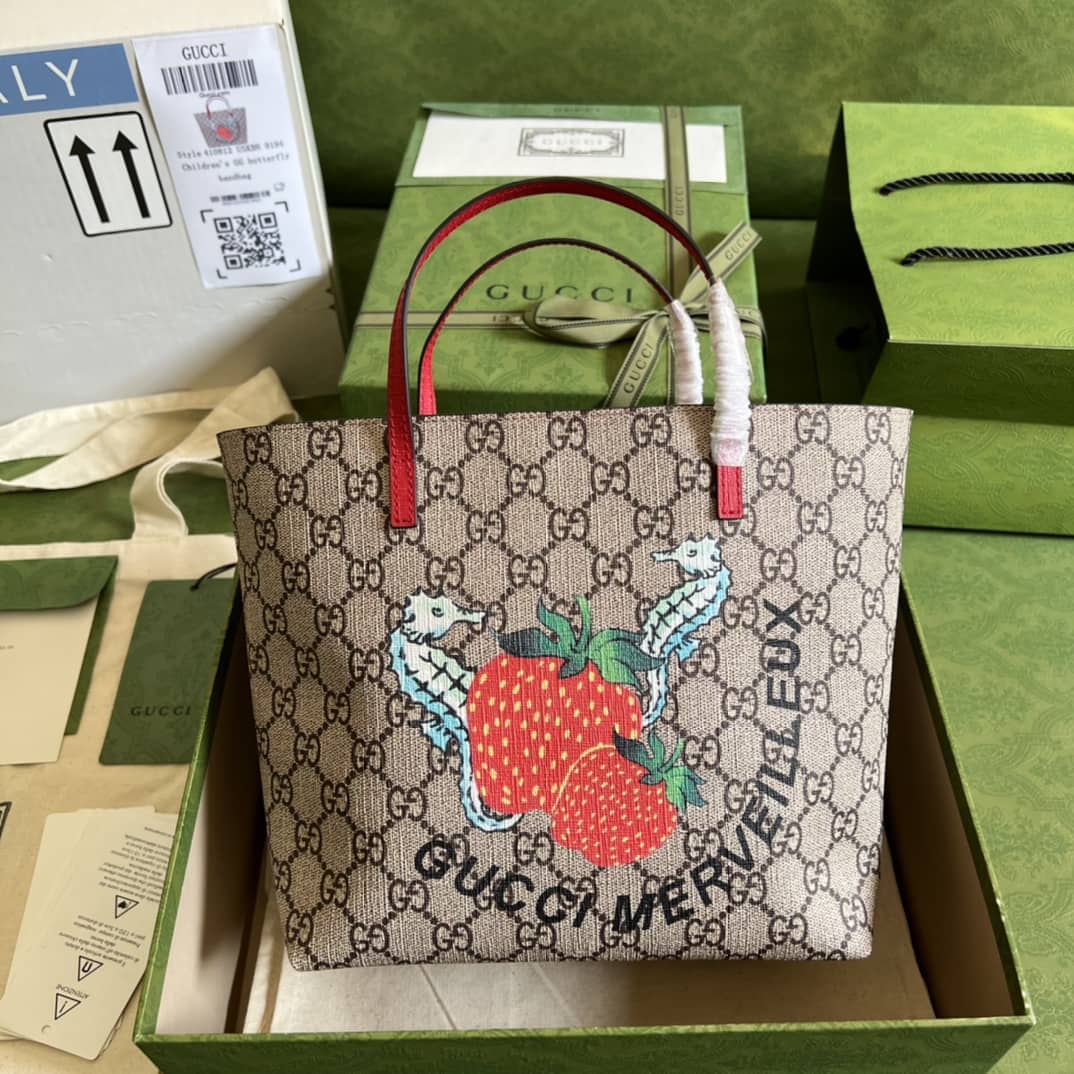 Gucci Children Strawberry Print Tote 410812 Replica Bag - DEEPREPS