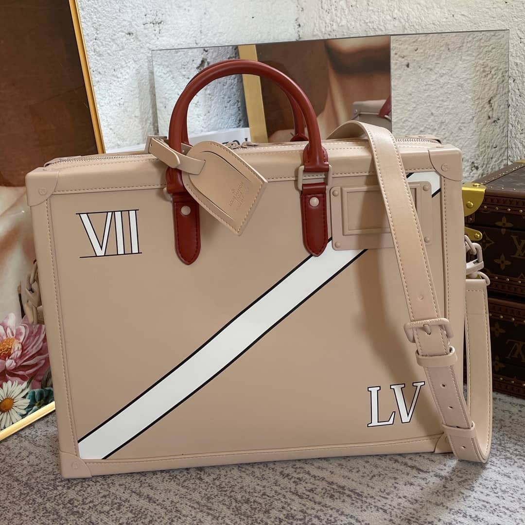 Louis Vuitton Monogram Soft Trunk Replica Briefcase Apricot M44952 - DEEPREPS