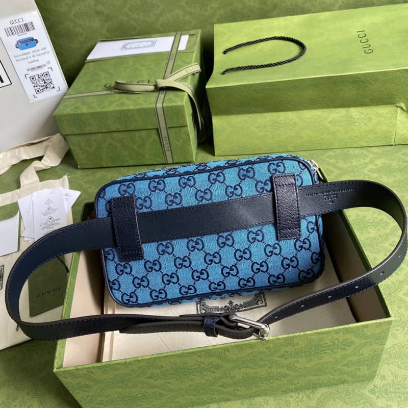 Gucci GG Multicolor Belt Bag Replica Blue 658657 - DEEPREPS