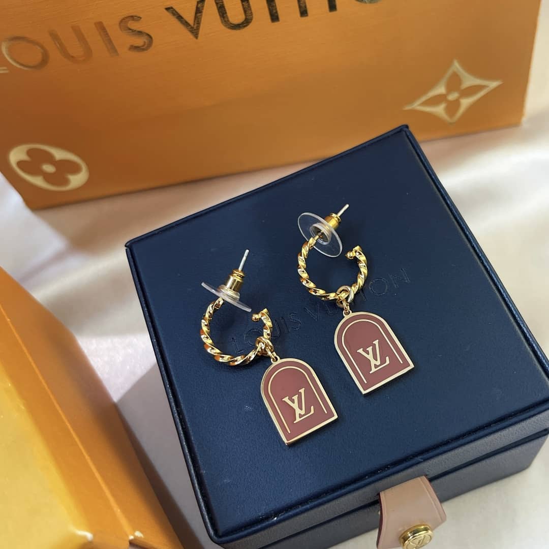 LV Hoop Earrings Dupe Logo - DEEPREPS
