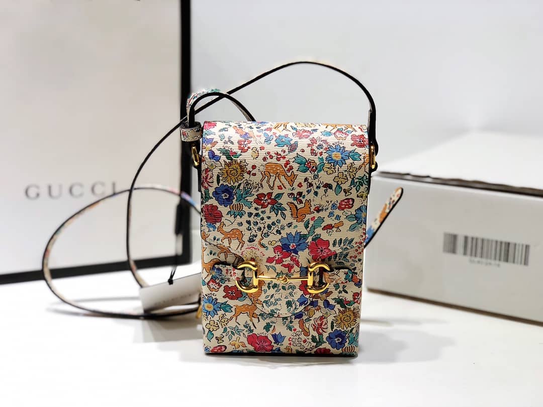 Gucci GG Denim Canvas Leather Phone Bag Replica 625625 - DEEPREPS