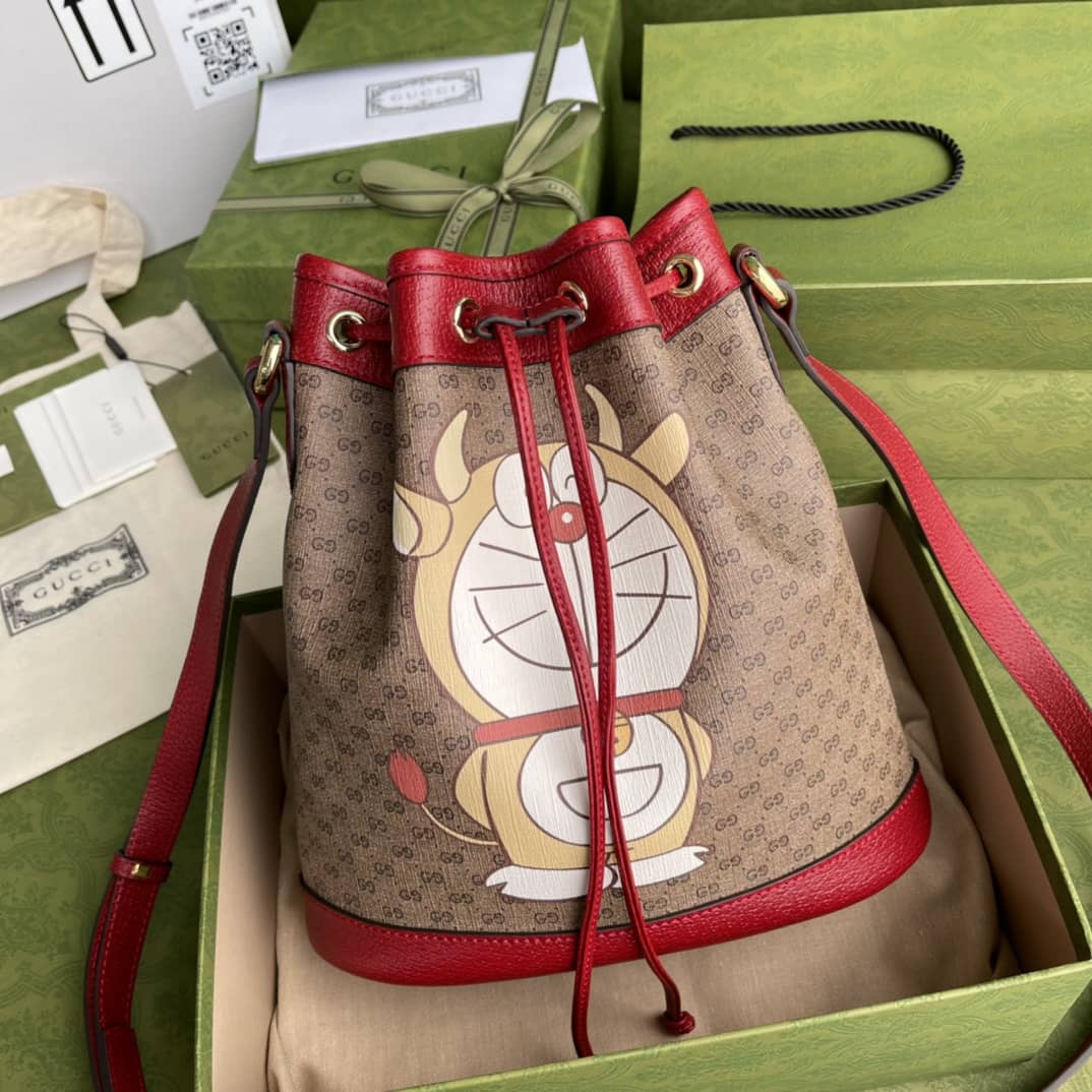 Gucci Doraemon x Gucci Small Bucket Bag Replica 655597 - DEEPREPS