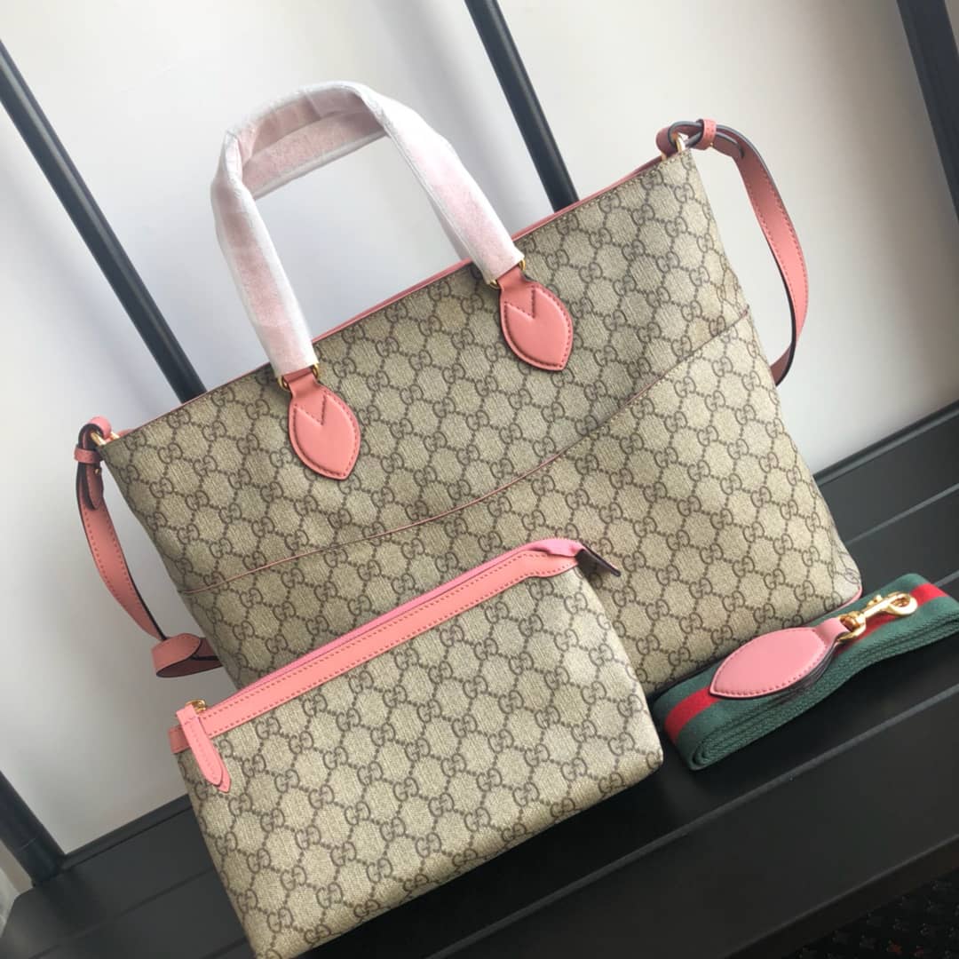 Gucci Soft GG Supreme Baby Changing Bag Replica Pink 457356 - DEEPREPS
