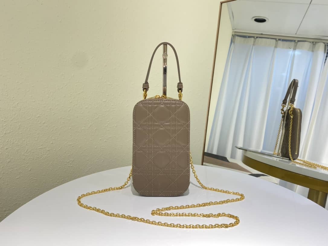Lady Dior Dupe Lambskin 18CM Phone Holder - DEEPREPS