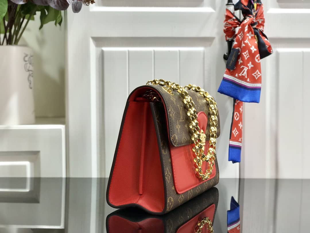 Louis Vuitton Monogram Canvas Victoire Chain Bag Replica Red M41731 - DEEPREPS