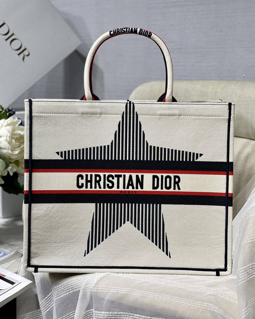 Christian Dior CD Book Embroidery Replica Tote - DEEPREPS
