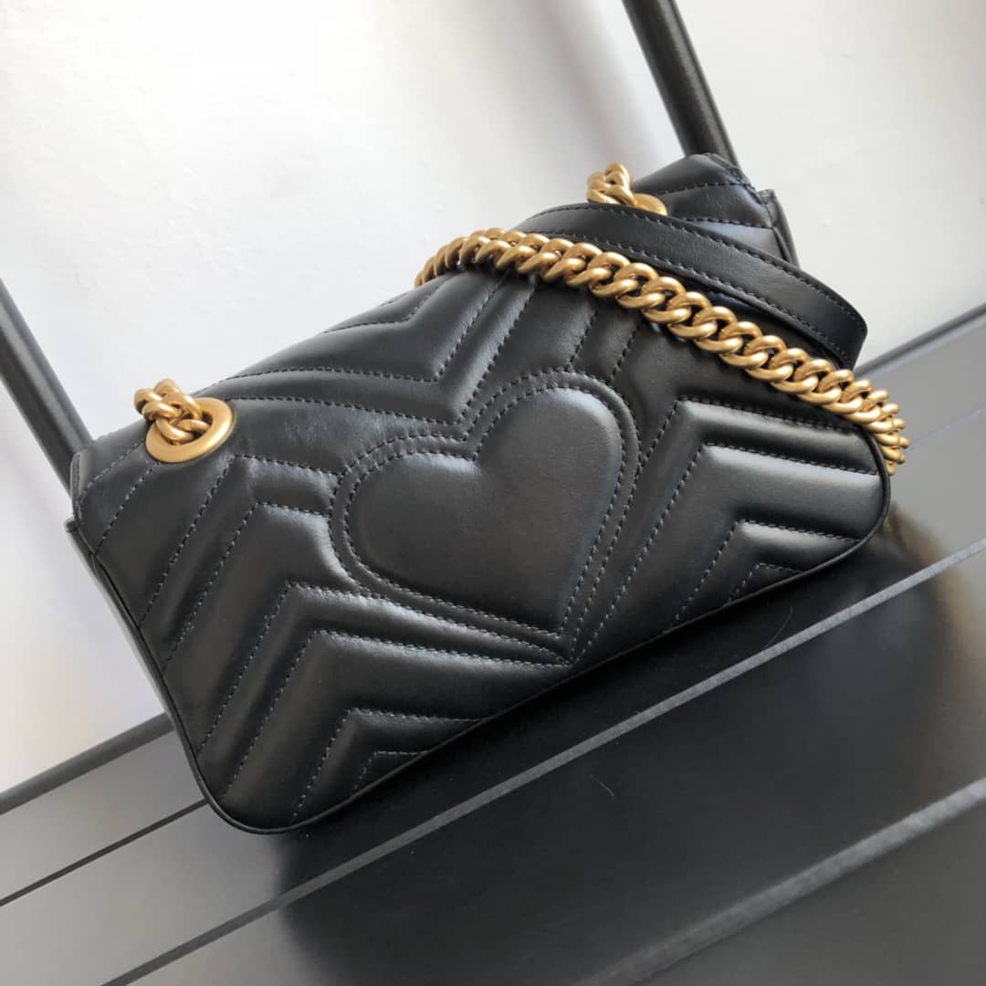 Gucci GG Marmont Mini Matelasse Shoulder Bag Replica Yellow Red 446744 - DEEPREPS