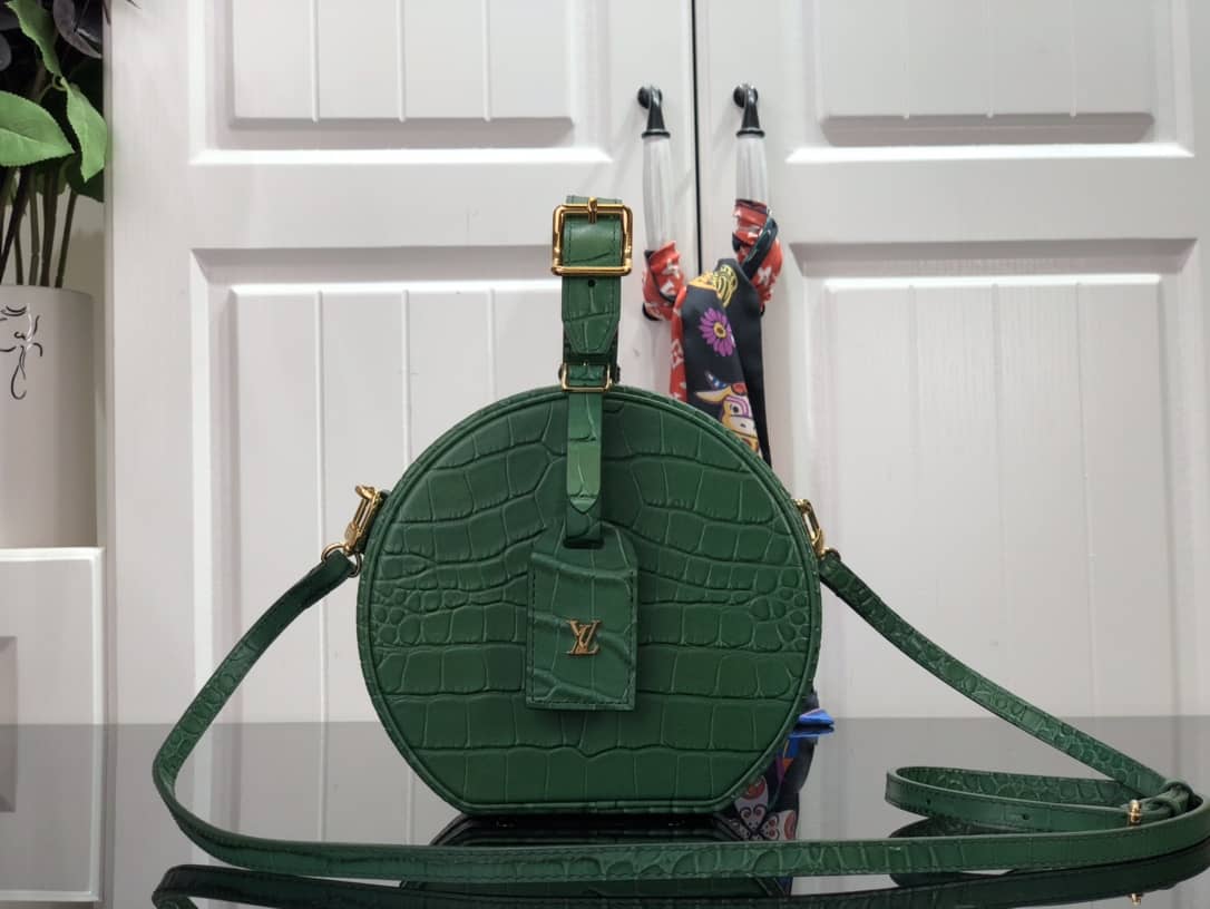 Louis Vuitton Petite Boite Chapeau Crocodilien Brillant Replica Bag Green N93597 - DEEPREPS