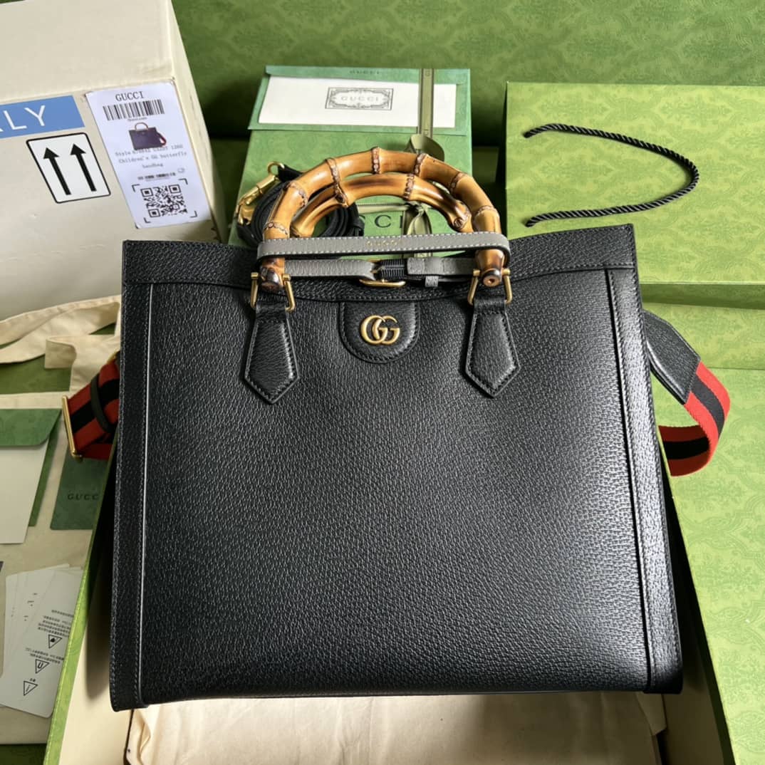 Gucci Diana Medium Black 678842 Replica Tote Bag - DEEPREPS