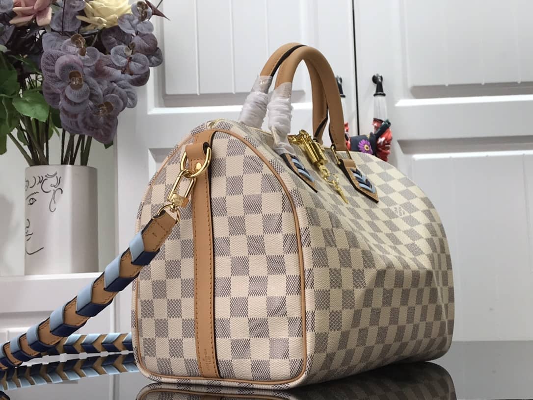 Louis Vuitton Damier Azur Speedy Bandouliere 30 Bag Replica N50054 - DEEPREPS