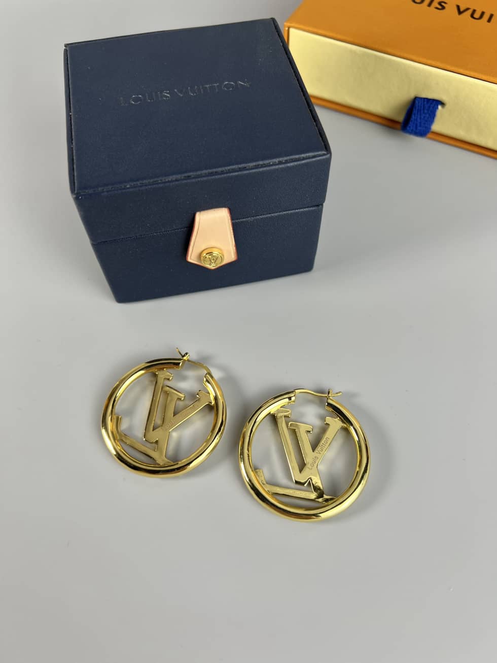 LV Hoop Earrings Dupe Logo - DEEPREPS