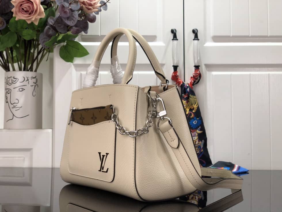 LV Tote Dupe Marelle Tote BB Quartz White M20520 Replica Shoulder Bag - DEEPREPS